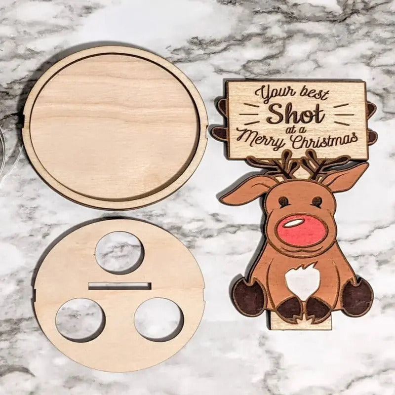 Christmas Wooden Wine Bottle Rack🍻