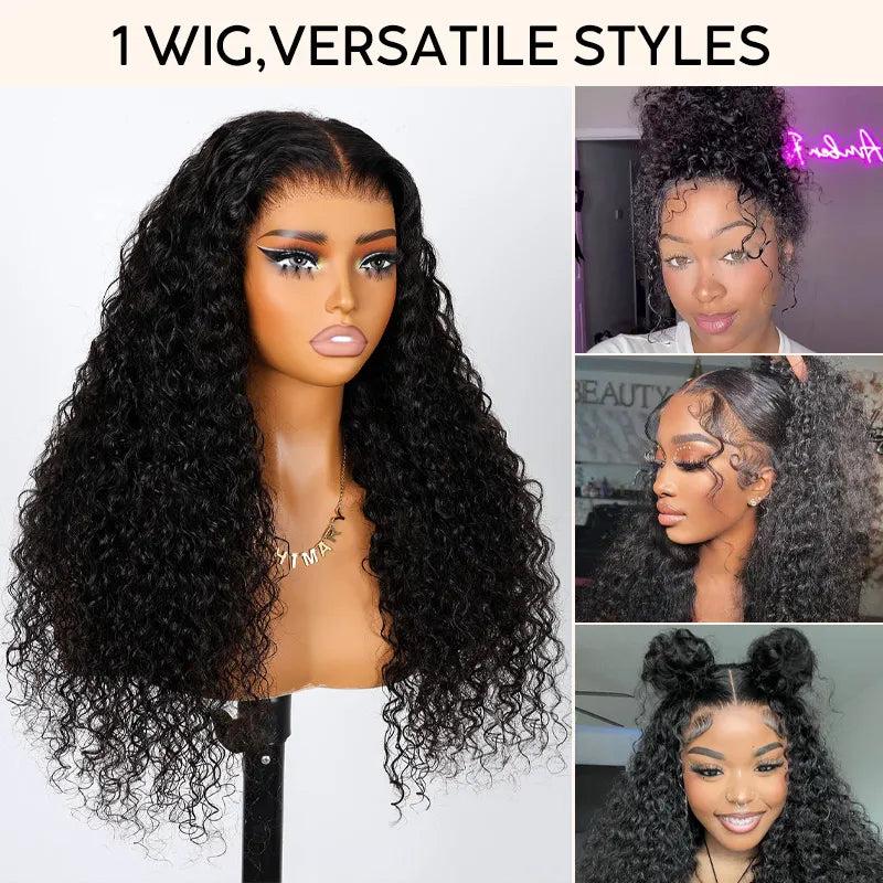 Water Wave Invisi Strap Snug Fit Ashimary Hair 360 Transparent Lace Frontal Bleached Knots Pre Cut Lace Wig