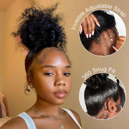 Water Wave Invisi Strap Snug Fit Ashimary Hair 360 Transparent Lace Frontal Bleached Knots Pre Cut Lace Wig