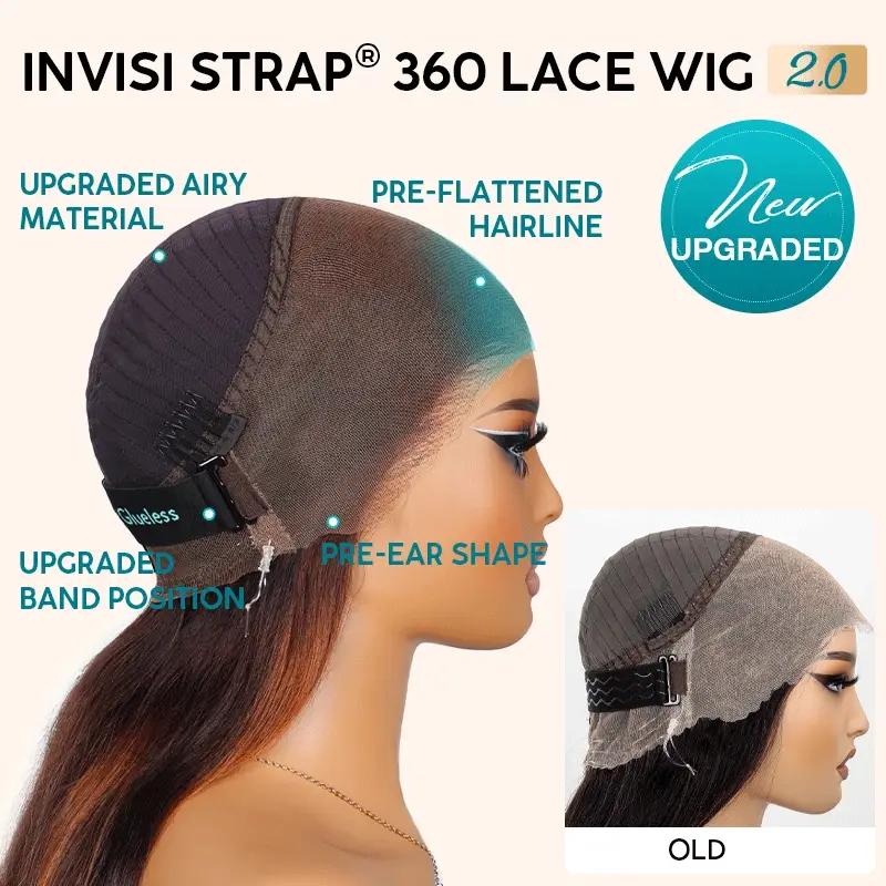 Water Wave Invisi Strap Snug Fit Ashimary Hair 360 Transparent Lace Frontal Bleached Knots Pre Cut Lace Wig