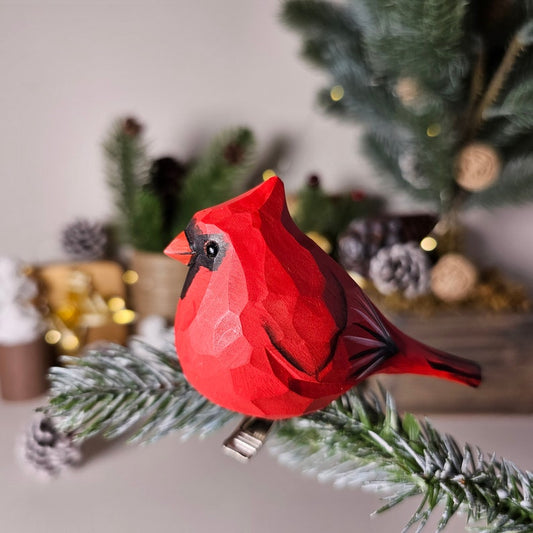 Clip-On Wooden Simulated Bird Decoration